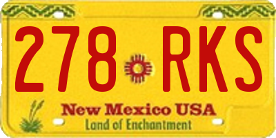NM license plate 278RKS