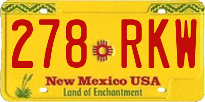NM license plate 278RKW
