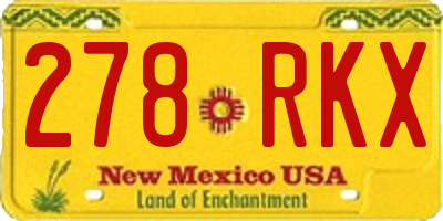 NM license plate 278RKX