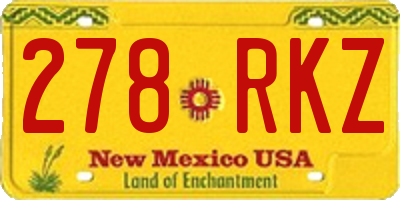 NM license plate 278RKZ