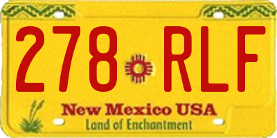 NM license plate 278RLF