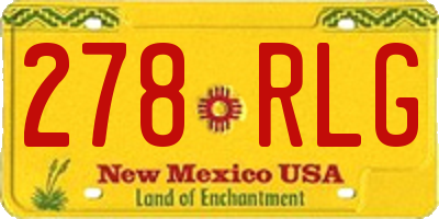 NM license plate 278RLG