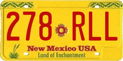 NM license plate 278RLL