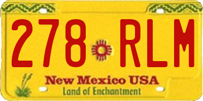 NM license plate 278RLM