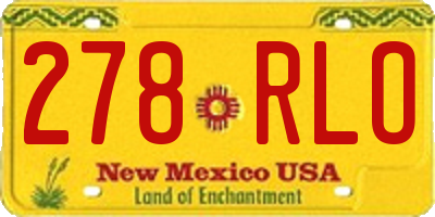 NM license plate 278RLO