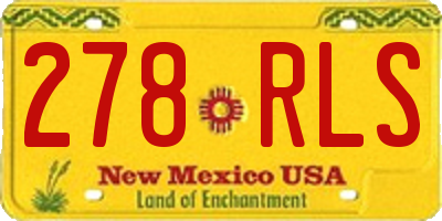 NM license plate 278RLS