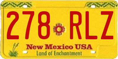 NM license plate 278RLZ
