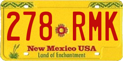 NM license plate 278RMK