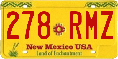 NM license plate 278RMZ