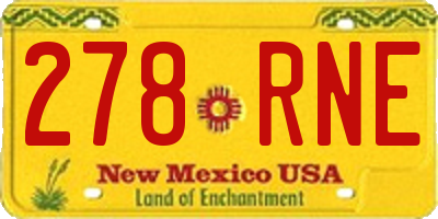 NM license plate 278RNE
