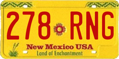 NM license plate 278RNG