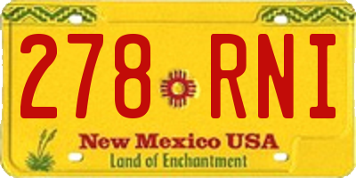 NM license plate 278RNI