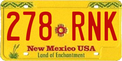 NM license plate 278RNK