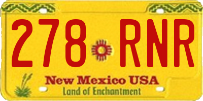 NM license plate 278RNR
