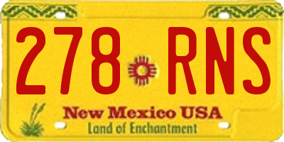 NM license plate 278RNS
