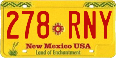 NM license plate 278RNY