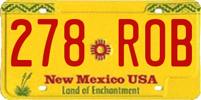 NM license plate 278ROB