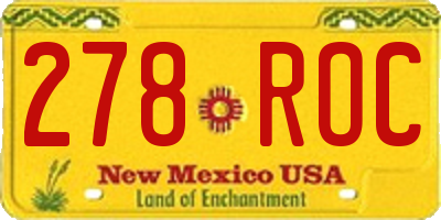 NM license plate 278ROC