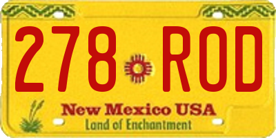 NM license plate 278ROD