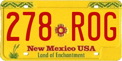 NM license plate 278ROG