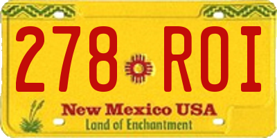 NM license plate 278ROI