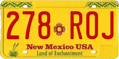 NM license plate 278ROJ