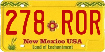 NM license plate 278ROR