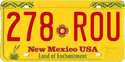 NM license plate 278ROU