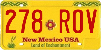 NM license plate 278ROV