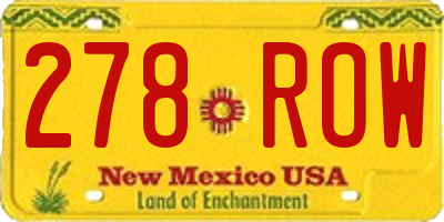 NM license plate 278ROW