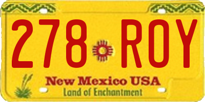 NM license plate 278ROY