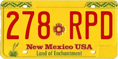 NM license plate 278RPD