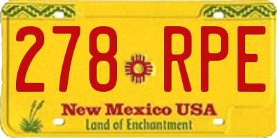 NM license plate 278RPE