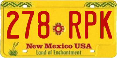 NM license plate 278RPK