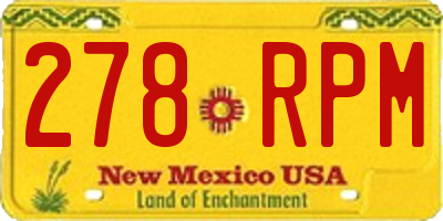 NM license plate 278RPM