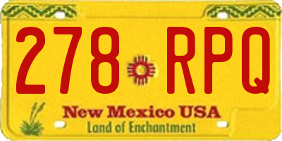 NM license plate 278RPQ
