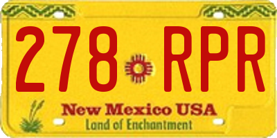 NM license plate 278RPR