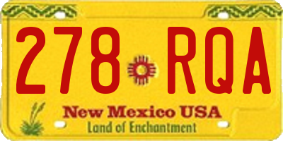 NM license plate 278RQA