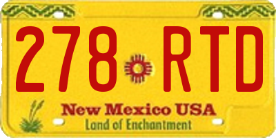 NM license plate 278RTD
