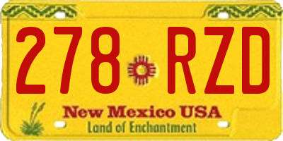 NM license plate 278RZD