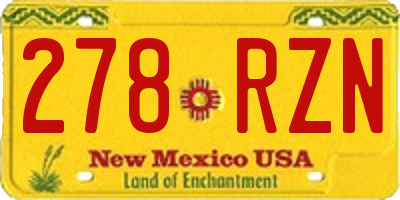 NM license plate 278RZN