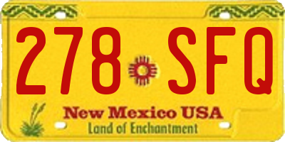 NM license plate 278SFQ