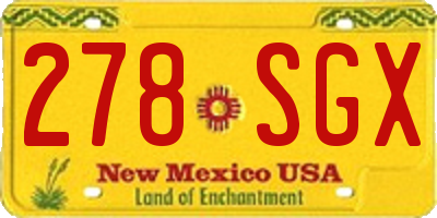 NM license plate 278SGX