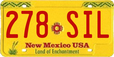 NM license plate 278SIL
