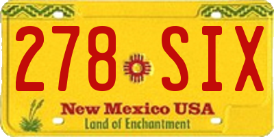 NM license plate 278SIX