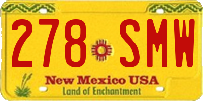 NM license plate 278SMW