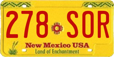 NM license plate 278SOR