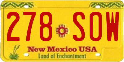 NM license plate 278SOW