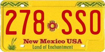 NM license plate 278SSO