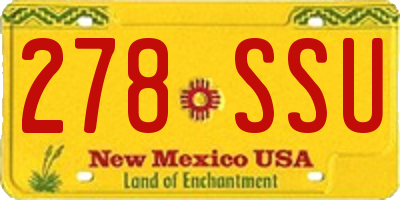 NM license plate 278SSU